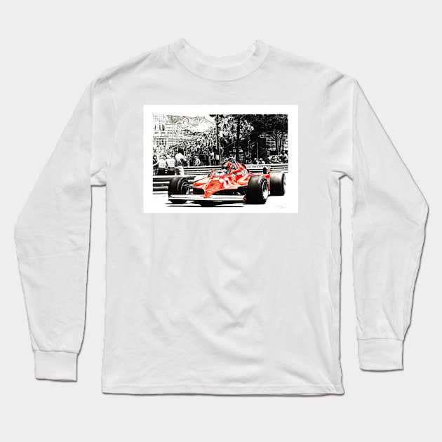 Villeneuve, Monaco GP, 1981. LF2 Long Sleeve T-Shirt by oleynik